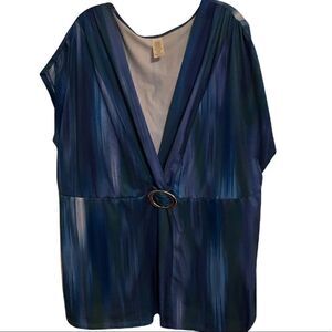 Pretty Blue Plus Size Top 3X